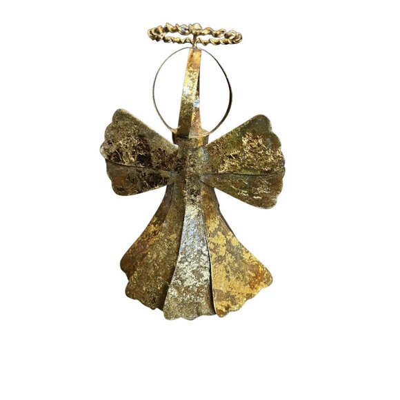 Vintage Gold Angel Tea Light Candle Holder 8" Metal - Picture 2 of 7